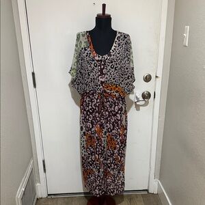 CAbi Vibrant Animal Print  Dress and cover up.